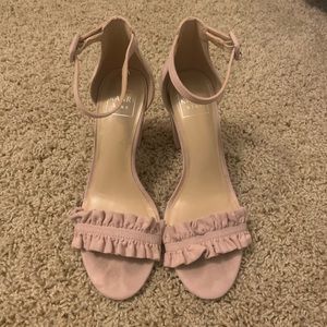 Pink ruffle heels